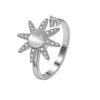 Anillo giratorio de descompresión ansiolítica para mujer, superventas en Amazon, con circón y ópalo con hexagrama europeo y americano.