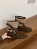 Botines Birkenstock que aumentan la altura para mujer 2026 estilo moderno otoño e invierno botas holgadas adelgazantes hebilla de cuero suela gruesa botines de lona para calzar