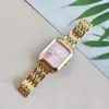 Novo Relógio Feminino de Pulseira de Aço de Luxo, Modelo Popular no Exterior, Moda Estudantil Simples Quadrado de Pulso com Quartzo Atacado