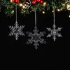 Enfeites de Floco de Neve Acrílico de Alta Transparência para Pendurar, Pingentes de Floco de Neve Multiformes de Cristal de Imitação, Acessórios de Decoração para Janelas e Teto de Feriado