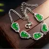 Jade Birmano Natural Grado A Flor de Calabaza Lujo Ligero Versátil Pulsera de Gama Alta Diversidad Único en su Tipo 9123