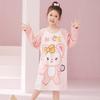 Camisón de algodón para niña, pijama fino de manga larga para primavera y otoño, nuevo estilo 2024, ropa de casa para niñas.