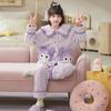 Pijama de Coral Fleece para Niñas para Otoño e Invierno, Ropa de Casa Engrosada y Forrada de Polar para Niños Mayores, Conjunto Cálido de Franela para Niñas