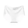 Ropa Interior de Seda de Hielo para Mujer, Antibacteriana Grado 10A, Refuerzo de Algodón, Sin Costuras, Cintura Media, Borde Ondulado, Invisible, Braguitas Triángulo para Niñas, Verano