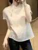 Nueva Blusa de Gasa con Cuello Mao Estilo Chino, Elegante y Adelgazante, Nuevo Top de Manga Corta Verano 2026, Ropa para Mujer, Estilo Nacional, Retro