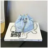 Bolso de Mano Bordado de Mariposa Estilo Chino Nuevo Estilo Chino Plisado Moda Bolso Cubo con Cierre de Cordón Bolso Cruzado con Cadena Primavera y Verano