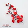 Flor de ciruelo Flor de ciruelo rojo Flor de ciruelo falsa Flor de seda Flor falsa Flor de durazno Ramas de árbol seco para exteriores Ramas de flores decorativas