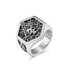 Anillo de Acero de Titanio con Calavera Retro Europeo y Americano para Fiesta g Hermano Anillo Personalizado Moda Joyería al por Mayor