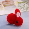 Cor explosiva coelho de pelo islandês feito à mão acessórios de vestuário DIY anel de cabelo bola de pelúcia presilha de cabelo de coelho atacado