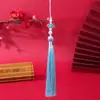BoTing Nudo Chino Colgante de Perla con Borla Adorno para Coche DIY Colgante para Bolso Broche Decoración Estilo Antiguo Hanfu