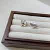 Pendientes de plata de ley S925 con forma de corazón, estilo coreano, con hebilla de oreja de doble cara, cepillados, lisos y básicos, estilo coreano