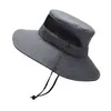 9201 Novo Chapéu de Pescador de Malha Respirável de Verão Chapéu de Montanhismo ao Ar Livre Masculino Chapéu de Sol de Aba Larga Feminino Chapéu Bennie