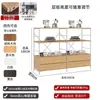 25 años nuevo estante de almacenamiento para cafetera de suelo de cocina de estética japonesa microondas horno horno almacenamiento almacenamiento lateral