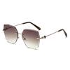 Nuevas gafas de sol sin montura de borde cortado para mujer, a prueba de rayos UV, a prueba de sol, versátiles, adelgazantes para cara grande, gafas con lente de nailon