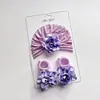 Sombrero de Bebé Primavera Verano Set de Calcetines Delgados 0-12 Meses Bebé Recién Nacido Elegante Princesa Flor de Gasa Sombrero Indio