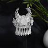 Estilo Étnico Plata Miao Flor Hueca Borla Perla Mariposa Imán para Refrigerador DIY Sombrero de Plata Miao Turismo Cultural Conmemoración