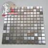 Pacote de Adesivos Decorativos Mosaico de Aço Inoxidável Metal Prata Escovado Superfície Espelhada para Pilares Balcões de Bar Paredes de Fundo de Restaurante