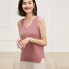 Nuevo Camisole de Cachemir sin Costuras de Punto con Cuello en V para Mujer Otoño/Invierno Capa Base Versátil para el Calor