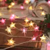 Nova Corda de Luz LED Estrela Rosa de Cinco Pontas Luzes de Bola Bolha para Decoração de Festa de Aniversário Infantil