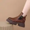 Botines gruesos estilo Martin para mujer, nueva colección otoño/invierno 2026, estilo británico, adecuados para mujeres menudas, retro y versátiles, punta redonda, forrados de peluche, botines cortos