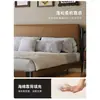 Nueva Cama Doble de Acero al Carbono Estilo Italiano Lujo Ligero Cabecero de Cuero Ajustable Minimalista Moderno para Dormitorio Principal