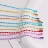 Corrente de contas coloridas galvanizadas, corrente de etiqueta de metal, corrente de contas redondas, corrente de fivela para brinquedo de pelúcia DIY, acessórios de joalheria em estoque