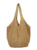 Popular Bolso de Mano Tejido para Mujer de Verano, Bolso de Malla Elegante y Moderno de un Solo Hombro para Viajes a la Costa, Tejido de Paja