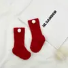 Meias de Natal festivas vermelhas para meninos e meninas, ano novo, ano do zodíaco, meias para bebê, forradas com fleece de inverno, espessadas, quentes, meias altas
