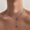 Colar de Cobra Esmeralda em Forma de Cobra para Mulheres no Ano de Nascimento, Novo Estilo Doce e Descolado, Design Simples, Joia de Estilo Descolado para Mulheres