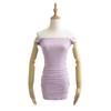 Vestido ajustado con hombros descubiertos y falda de primavera para mujer europea y americana S17122