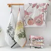 Toalla Nueva de Jacquard de Gasa, Toalla Cuadrada Floral de Algodón Puro para Lavar la Cara, Toalla de Mano para Colgar, Toalla Cuadrada de Gasa de Algodón Puro para Bebé