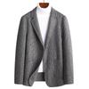 Outono e inverno novo terno de lã xadrez pied-de-poule tweed dupla face costurado à mão masculino terno pequeno de caxemira masculino terno de lã masculino