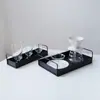 Prateleira de Armazenamento de Cozinha Nórdica Prateleira de Exibição de Ferro Prateleira de Mesa para Mercearia Prateleira de Armazenamento para Banheiro Bandeja de Armazenamento para Banheiro