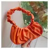 Bolsa plissada simples estilo coreano nuvem bolsa de ombro transversal casual moda estilo ocidental bolsa de axila feminina estilo francês nicho bolsa de ombro transversal bolinho