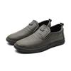Zapatos de cuero para hombre, otoño, transpirables, suaves, de cuero, informales, sin cordones, para negocios, para papá