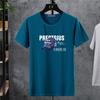 Camiseta Masculina de Manga Curta, Algodão Lycra Elástico, Tamanho Grande Oversized, Camiseta Básica para Homens Grandes, Top Estampado Tendência
