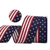 Personalização Transfronteiriça de Fita do Dia da Independência Americana com Fita de Linho Imitação Guirlanda de Estrela de Cinco Pontas Fita de Decoração para Atmosfera Doméstica