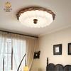 Lámpara de Techo para Dormitorio Estilo Francés Medio Digia Simple Retro Nogal Redonda Pasillo Estudio Lámparas Protección Ojos