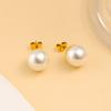 Pendientes de perla redonda texturizada en blanco crema estilo Hepburn francés. Pendientes pequeños estilo Chanel estilo antiguo.