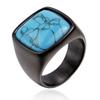 Amazon caliente nuevo anillo retro personalizado para hombre de piedra natural y acero de titanio joyería de acero de titanio de moda venta al por mayor