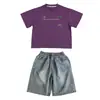 Conjunto de camisetas de manga corta para niños atuendo de verano 2026 nueva camiseta versátil casual de verano para niños ropa de verano