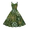 Novo Vestido de Alça Estampado de Natal Transfronteiriço Amazon Europeu e Americano 2024