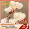 2025Ins Pantuflas Peludas para Mujer, Novedosas y Modernas Pantuflas Cruzadas de Algodón de Felpa Lindas y Perezosas de Otoño e Invierno