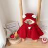 Casaco de Outono e Inverno para Meninas, Elegante Capa com Capuz Infantil Moderna de Ano Novo e Natal com Desenho Animado Espessa