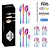 Juego de vajilla de acero inoxidable 1010 de Amazon para regalo transfronterizo, vajilla de regalo, juego de cuchillo, tenedor y cuchara para carne estilo occidental, 24 piezas