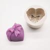 Moño Rosa Corazón Vela Molde de Silicona DIY Fondant Mousse Horneado Decoración Molde de Jabón en Forma de Corazón