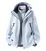 Forro de forro polar compuesto Olyron de grafeno, cremallera impermeable, insignia intercambiable, chaqueta con capucha tres en uno