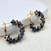Pendientes de Zirconia Exquisitos de Lujo Ligero Europeo y Americano Diseño de Nicho Sentido de Alta Calidad Personalidad Dulce Fresca Pendientes de Aro de Plata S925 para Mujer