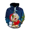 Moletom com Capuz Unisex Estampa Digital 3D Papai Noel Inverno 2025 Venda Direta da Fábrica Atacado