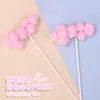 Bolo de Nuvem Decoração de Bolo de Aniversário Cartão Decoração de Nuvem Branca Bolo de Aniversário Bola de Pelúcia Bolo de Nuvem Ovos de Aniversário